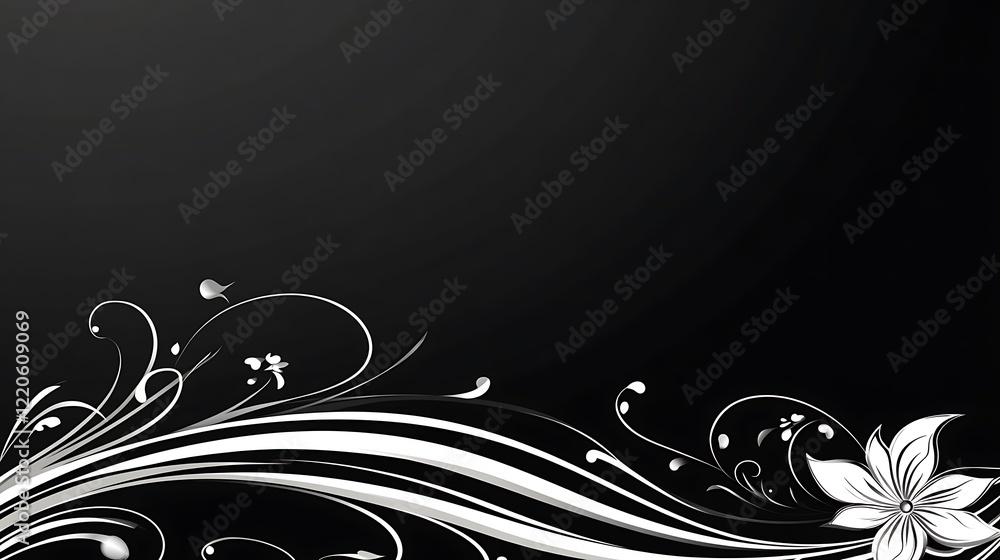 Elegant Black and White Floral Design Background