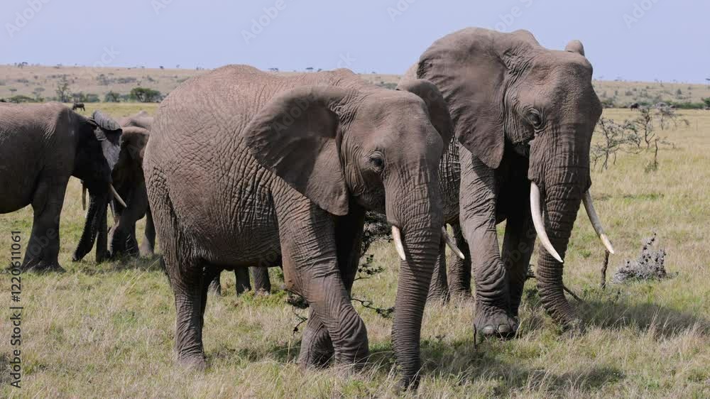 Closeup of Elephants Walking in Masai Mara Closeup of Elephants Walking in Masai Mara