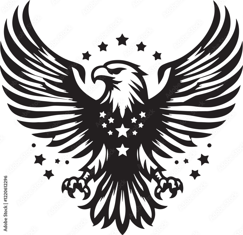 Obraz premium American bald eagle, Soon Eagle Emblem, Eagle icon, Eagle Clutching Arrows