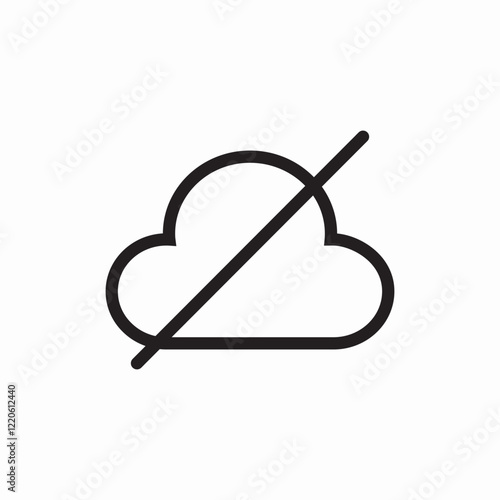 No cloud offline icon vector sign