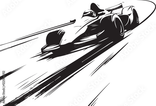 silhouette of a racing car