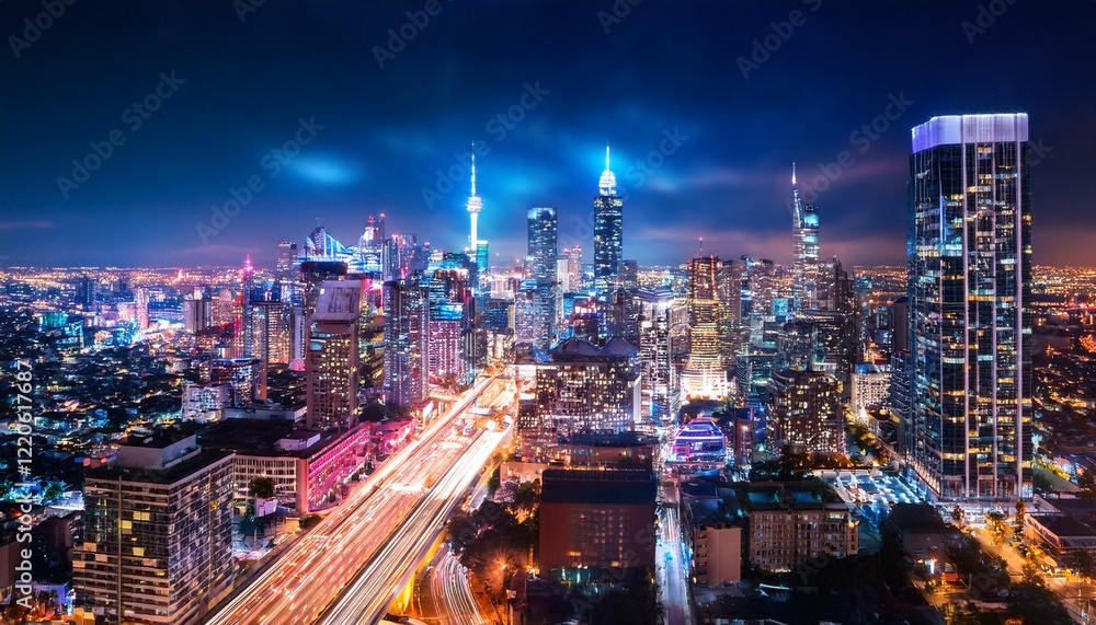 The City at Dusk: Roads and Lights Leading the Way The City at Dusk: Roads and Lights Leading the Way