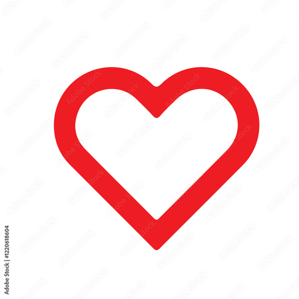 Broken heart love line red vector icon Broken heart love line red vector icon