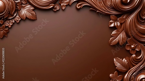 Chocolate Floral Frame Design Background Image photo