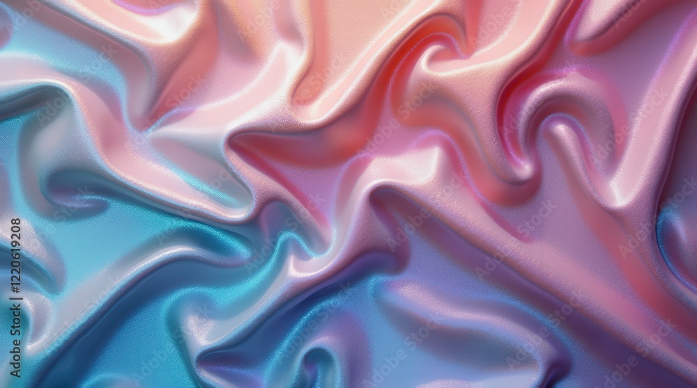 Obraz premium Processed collage of Iridescent fabric trendy cloth holographic texture. background