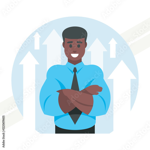 An illustration of a business leader representing leadership and authority