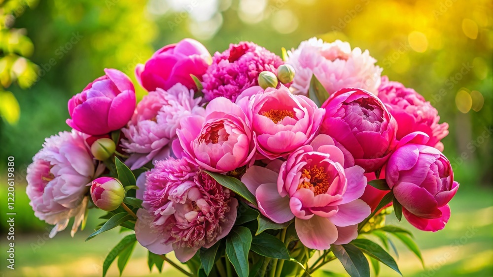 Blooming Peony Design: Candid Social Media Promotion Stock Photo Blooming Peony Design: Candid Social Media Promotion Stock Photo