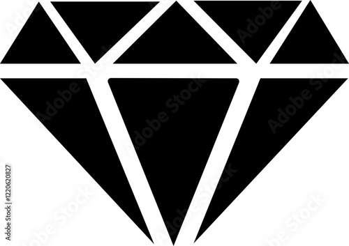 Diamond gemstone icon.Diamond, gemstone, jewelry, crystal with sparkle. Vector illustration.Abstract black diamond collection icon. Gemstone icon in linear minimal style.precious premium crystal icon.