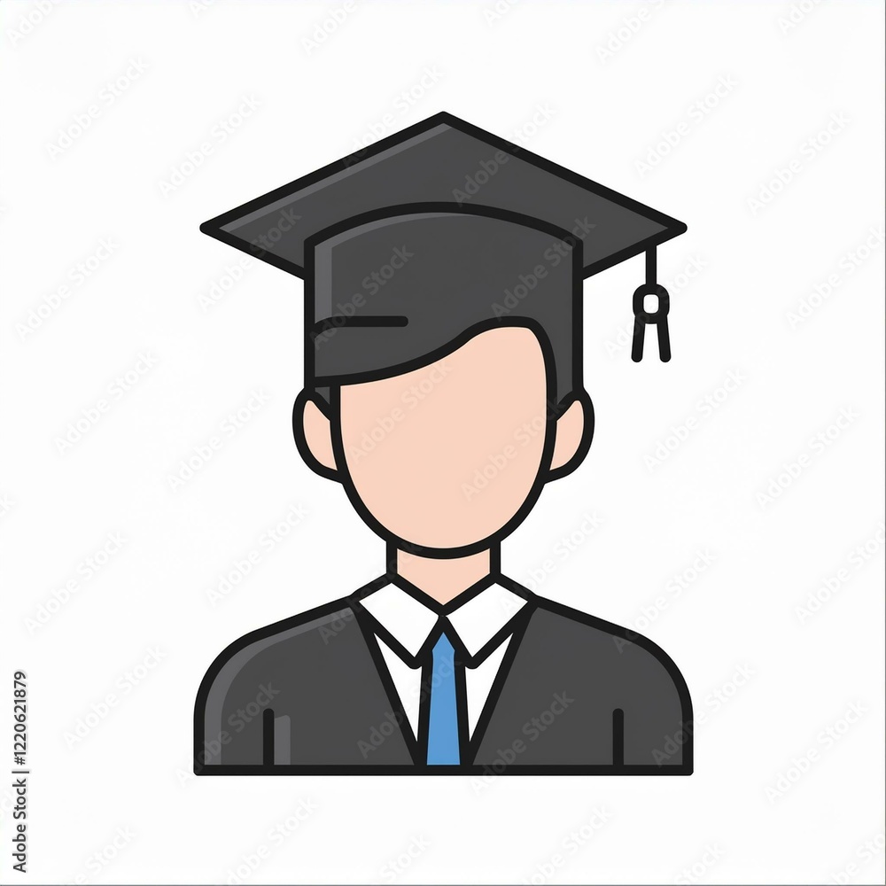 Graduation Cap Icon Set: Line and Glyph Versions for Academic and Education Symbols Graduation Cap Icon Set: Line and Glyph Versions for Academic and Education Symbols