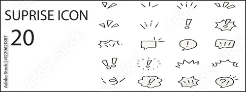 Surprise, Attention and Inspiration Icons - Classic Line Series
