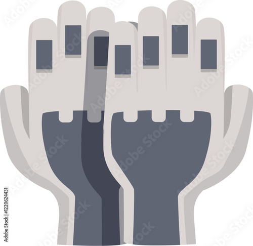 Two hands showing fingernails with nail polish, protecting manicured nails