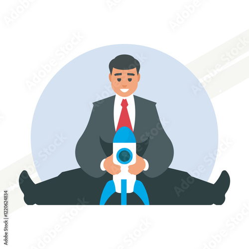 A businessman launching a startup representing entrepreneurship and innovation
