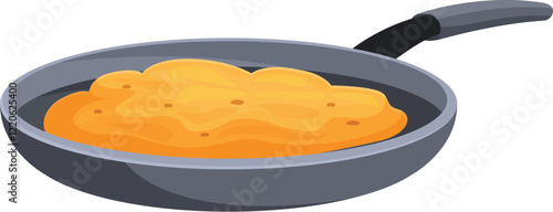 Golden omelette cooking in a frying pan, ready for a delicious and nutritious breakfast