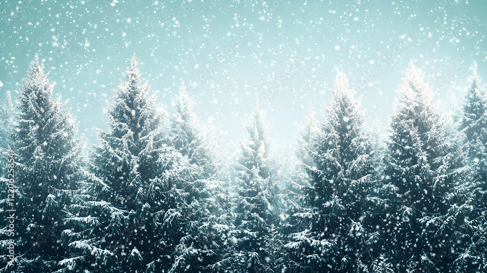 Snowfall in a Pine Tree Forest Snowfall in a Pine Tree Forest