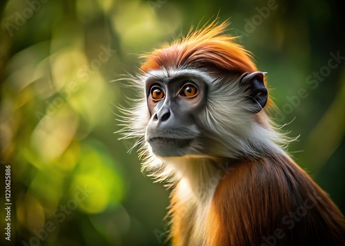 Red Colobus Monkey in Bigodi Wetlands, Uganda - Minimalist Wildlife Photography photo