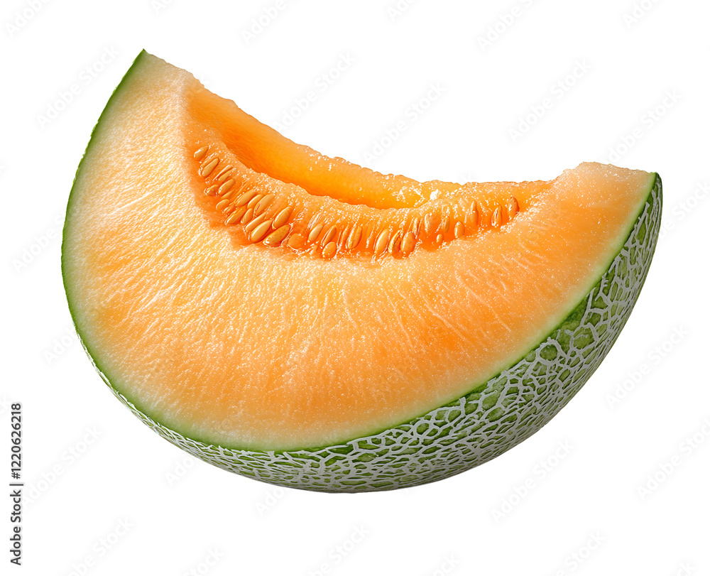 Cantaloupe slices isolated on transparent background Cantaloupe slices isolated on transparent background