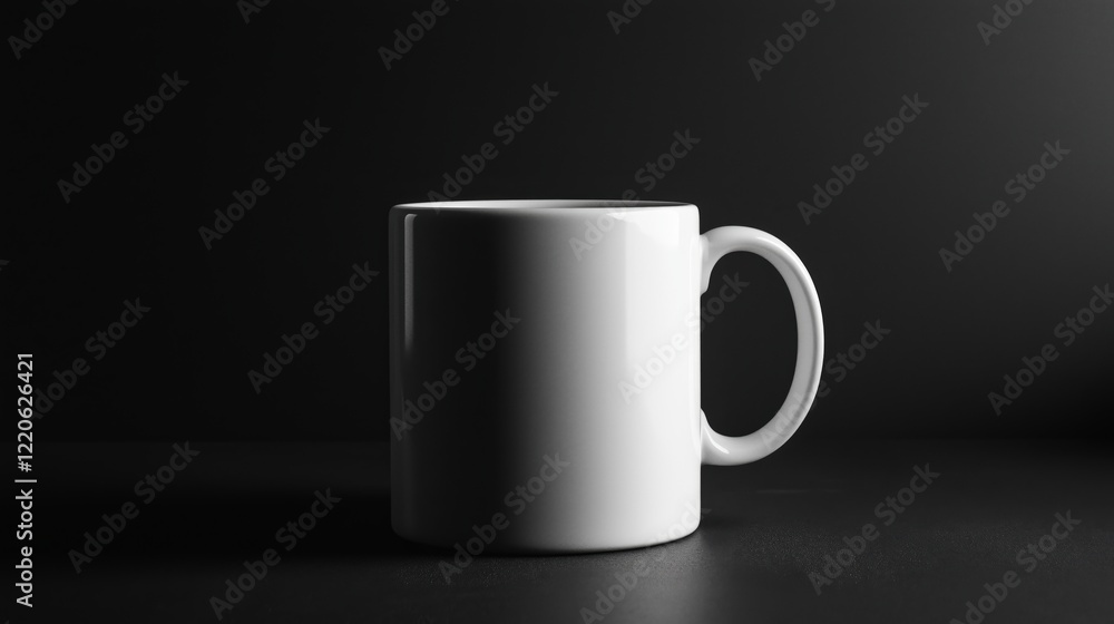 Obraz premium white mug on black work desk