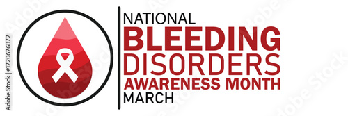 National Bleeding Disorders Awareness Month. March. Vector illustration. Design element for banner, poster or card.
