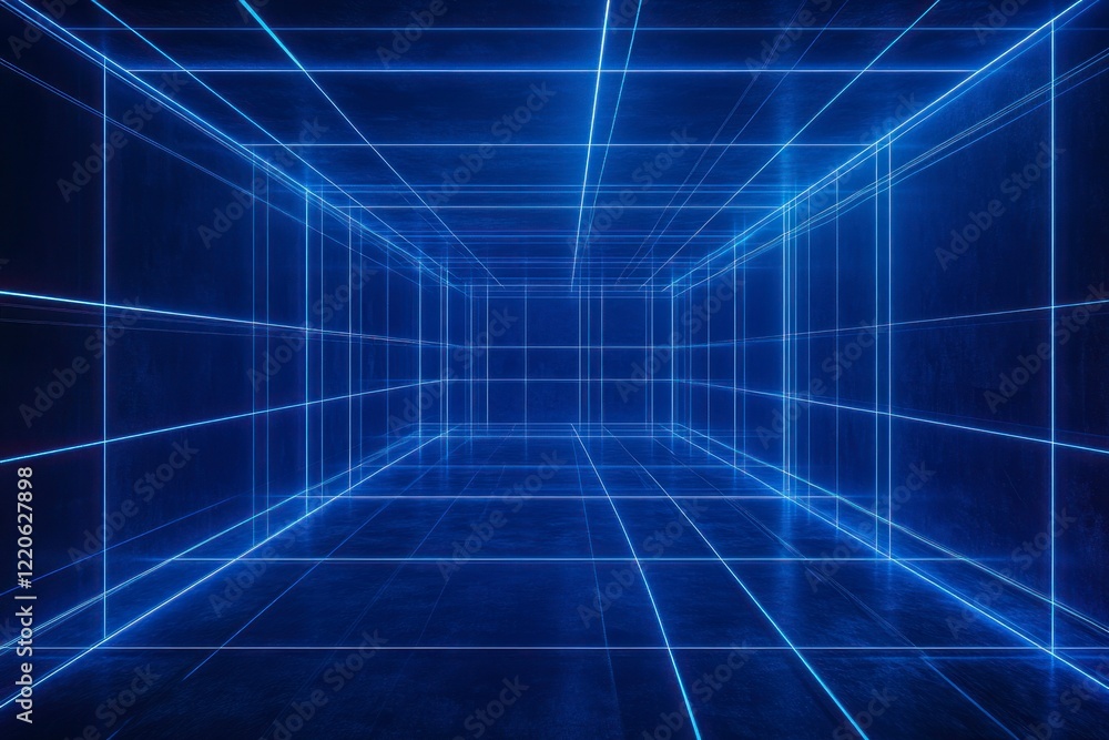 Dark blue background with light beams and glowing lines, creating an abstract, tech-inspired visual effect. The glowing lines create depth in the dark space. Dark blue background with light beams and glowing lines, creating an abstract, tech-inspired visual effect. The glowing lines create depth in the dark space.