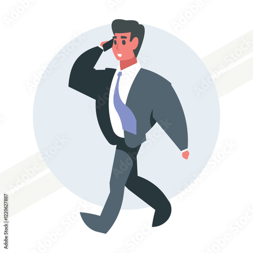 A businessman talking on the phone representing communication and professionalism
