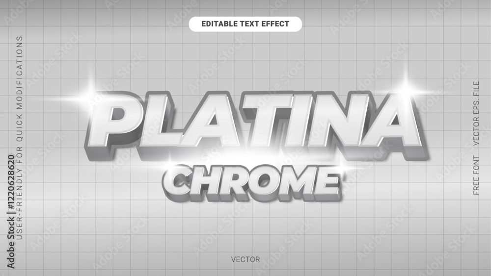 Platina Chrome Editable Text Effect for Premium and Modern Typography Styles Platina Chrome Editable Text Effect for Premium and Modern Typography Styles
