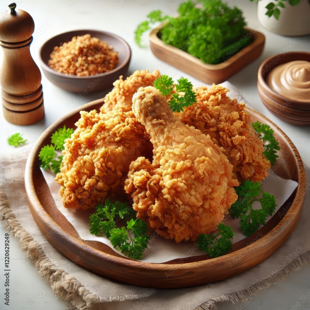 Crispy Fried Chicken Drumsticks with Fresh Herbs