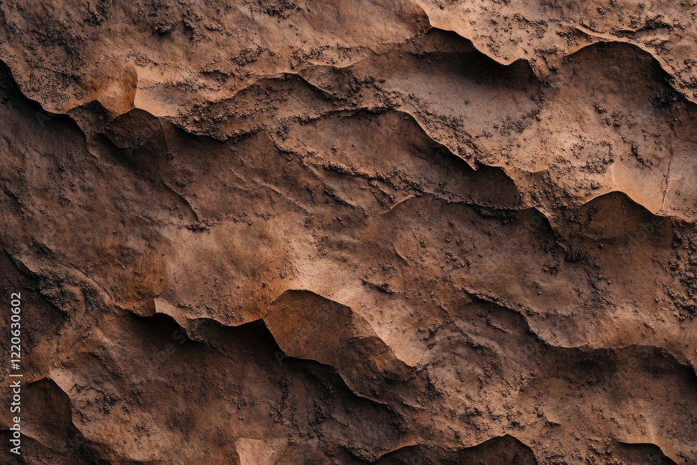 Fototapeta premium The texture of the soil is a brown color, top view, 