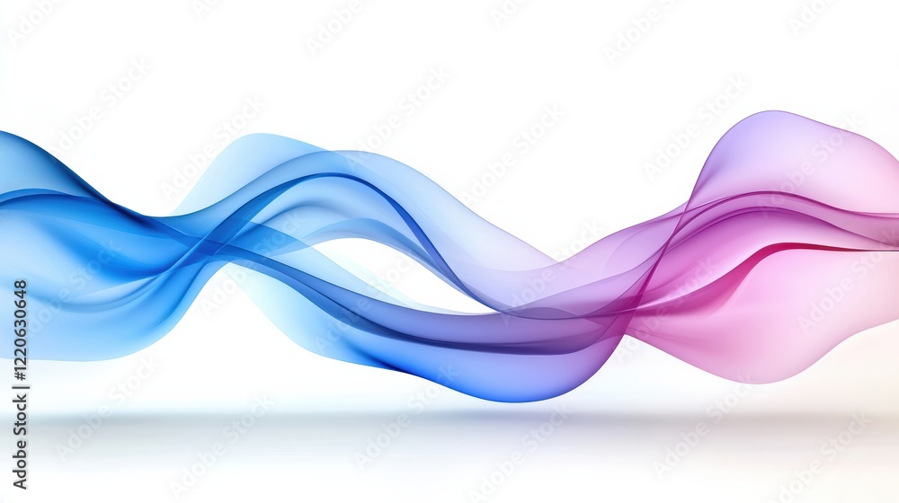 Fototapeta premium Abstract blue and purple wavy background with glowing lines