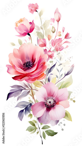 Wallpaper Mural Digital vintage watercolor flower abstract graphic poster background Torontodigital.ca
