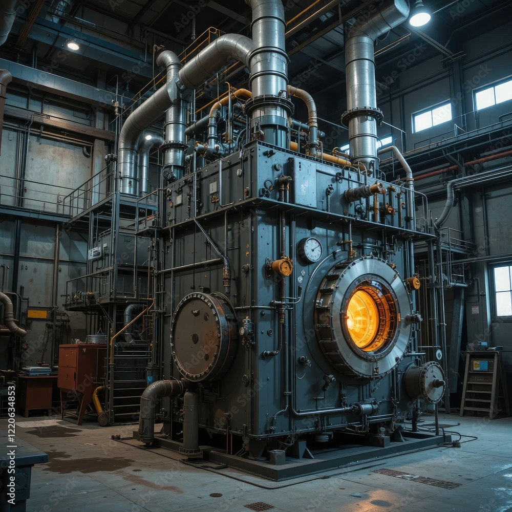 Environmental pollution and factory exterior at night Environmental pollution and factory exterior at night