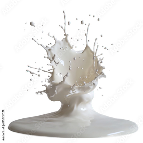 Milk Splash, Transparent Background, Cut Out