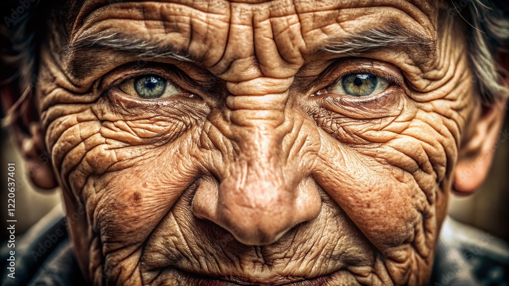 Close-up Detailed Texture of Aging Skin, Wrinkles and Imperfections, Showing Natural Beauty Close-up Detailed Texture of Aging Skin, Wrinkles and Imperfections, Showing Natural Beauty