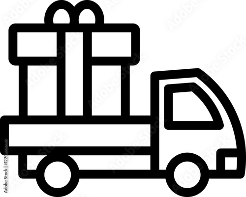 Gift Delivery Line Icon