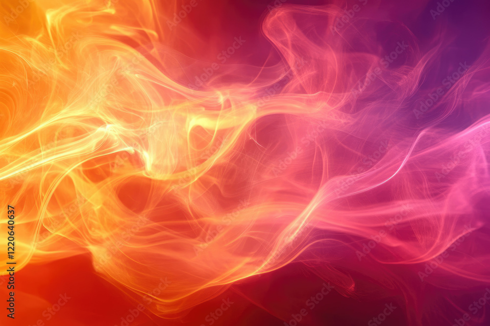 Obraz premium Abstract image of swirling, fiery smoke in shades of orange and pink.
