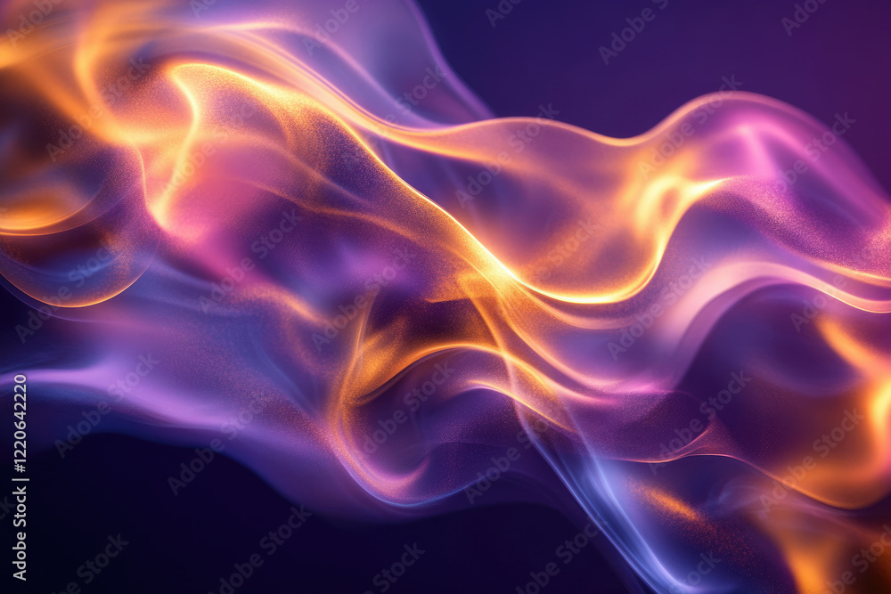 Abstract flowing waves of vibrant purple and gold hues, creating a mesmerizing visual experience. Abstract flowing waves of vibrant purple and gold hues, creating a mesmerizing visual experience.
