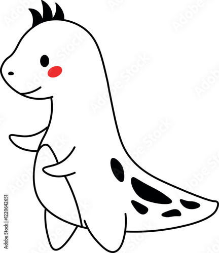 Cute cartoon dinosaur character vector illustration