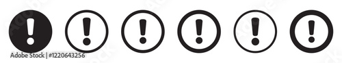 Alert icon. Exclamation mark in circle. Warning sign and symbol.