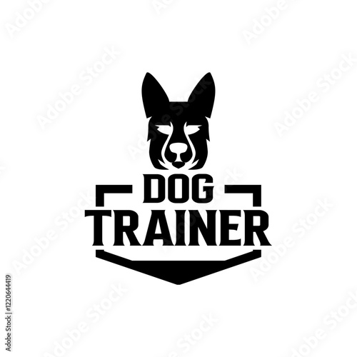 Head Dog Trainer Pet Traine K9 Training Protection Center Logo Template Vector 