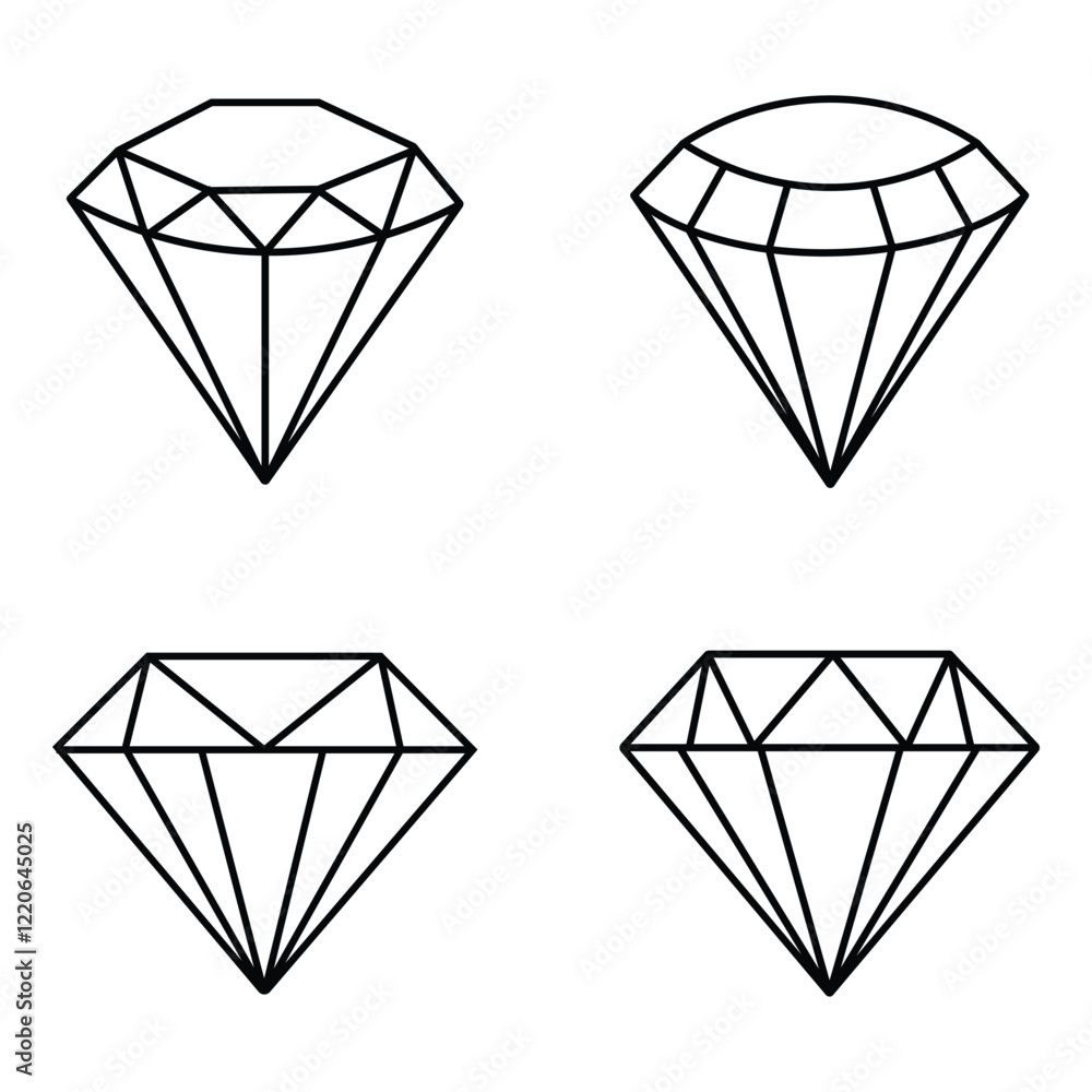 Diamond icons vector, Abstract black diamond collection icon set. Diamonds logo design. vector illustration. Diamond icons vector, Abstract black diamond collection icon set. Diamonds logo design. vector illustration.