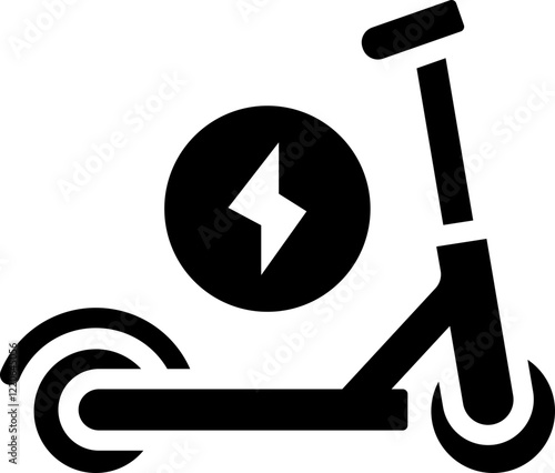 Electric Kick Scooter Glyph Icon