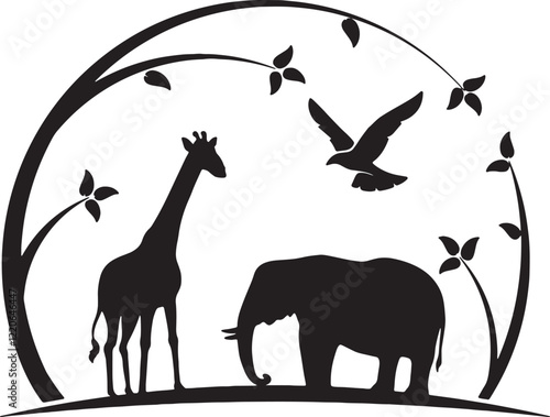 Printable world wildlife vector file