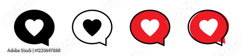 Heart in a speech bubble, love icon, valentines day icon.