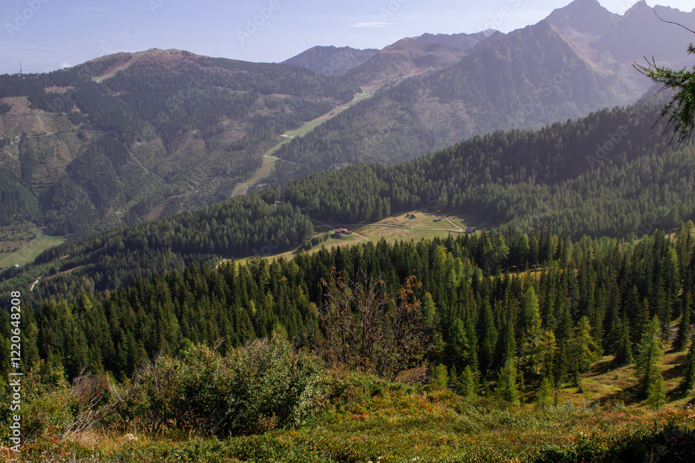 View of a mountain valley from the top of a mountain View of a mountain valley from the top of a mountain