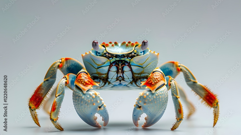 Vibrant Blue Crab Close-Up Photography