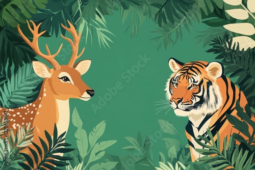 World Wildlife Conservation Day poster design with cute animals and the Earth in a flat vector style illustration photo