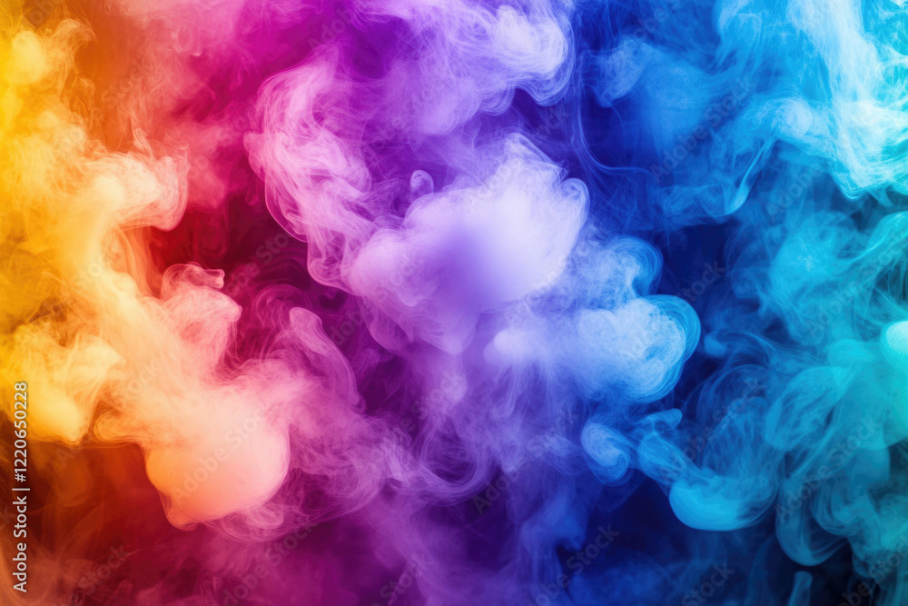 Abstract image of vibrant, colorful smoke swirling in a dark background, creating a mesmerizing visual effect. Abstract image of vibrant, colorful smoke swirling in a dark background, creating a mesmerizing visual effect.