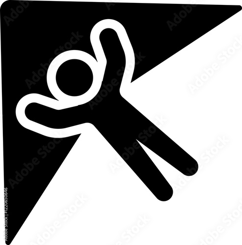 Hang Gliding Glyph Icon