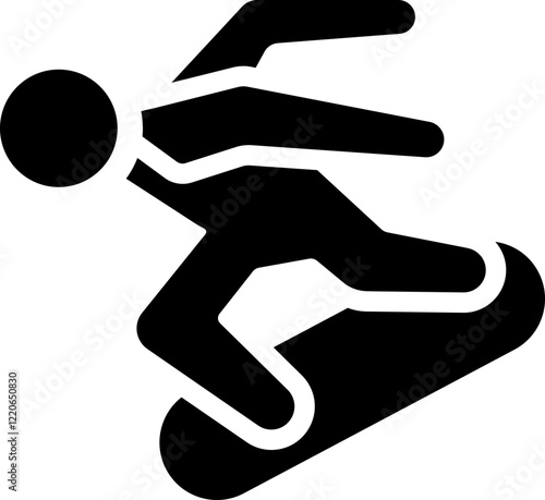 Skysurfing Glyph Icon