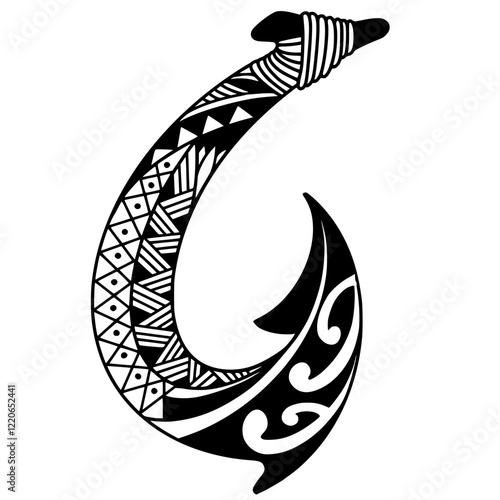 Hawaiian fish hook tattoo design.