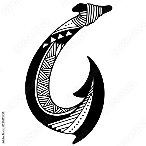 Hawaiian fish hook tattoo design.